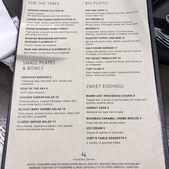 roses lounge churchill downs menu