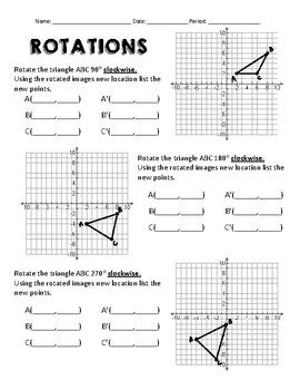 rotations worksheet 8th grade pdf