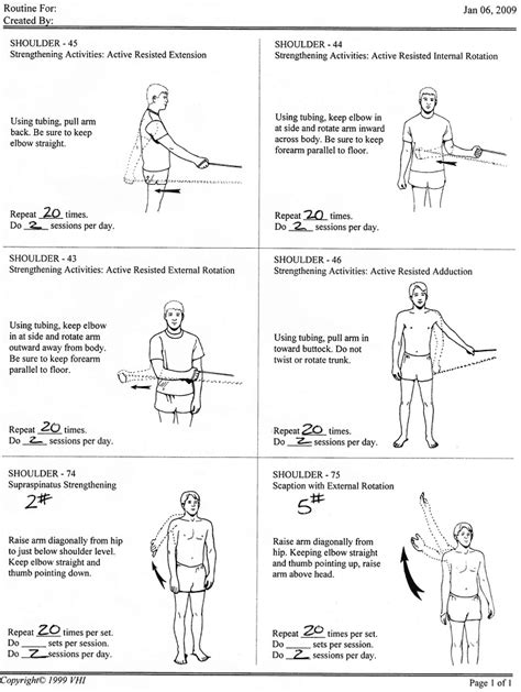 Rotator Cuff Exercises Sheet