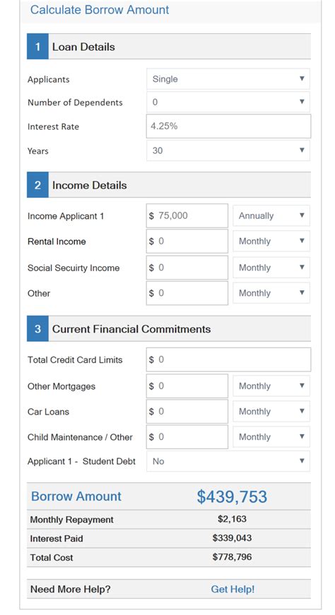 rough mortgage borrow calculator