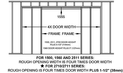 rough opening for johnson pocket door frame