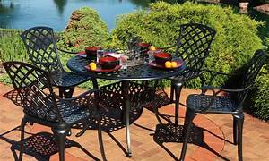 Oakland Living Mississippi Cast Aluminum 5 Piece Patio Dining Set With