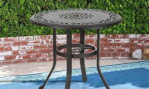 Elysian 52 Inch Round Cast Aluminum Patio Dining Table By Lakeview