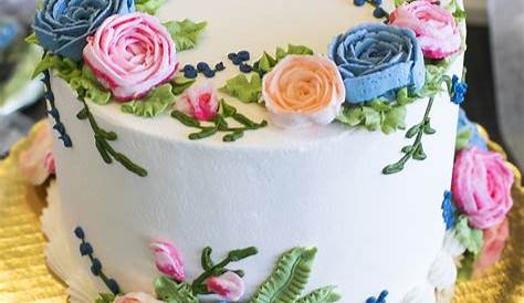 Round Birthday Cake Designs Roses And Swag C&C Candies