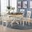 Kingston Round White Dining Table with 4 Regent Oatmeal Fabric Chairs