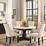 Prescott 54" Round White Marble Top Pedestal Dining Table in Salvage
