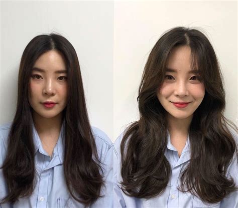 15 Collection of Korean Long Hairstyles for Round Faces