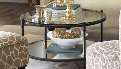 Round Glass Coffee Table Arrangment