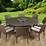 Brown Rattan Dining Set 8 Chairs & Round Table Outdoor Premium Garden