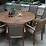Round Eucalyptus 63″ Lazy Susan Dining Table & Driftwood Grey Wicker