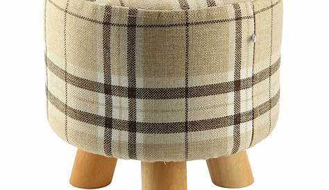 Chunky Cord Fabric Round Pouffe Footstool Bean Filled Zipped Foot