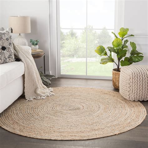 Dover Collection Rug 8 Ft Round Light Brown LowPile Rug