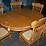 Vintage Round Table by Millwood and 6 Dining Chairs, 20th Century For