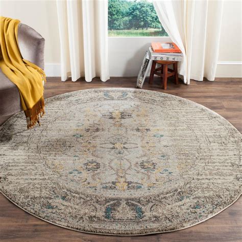 Round Area Rug Gray