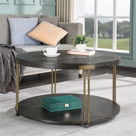 Round Coffee Table On Wheels
