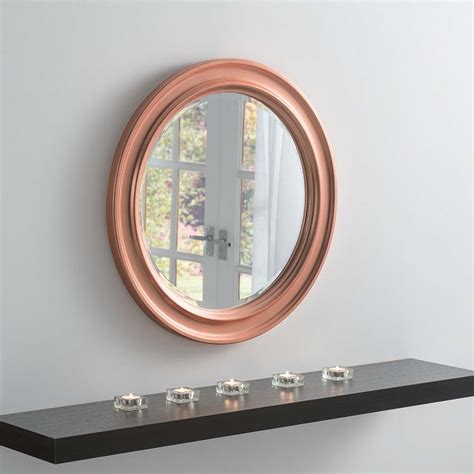 round copper mirror