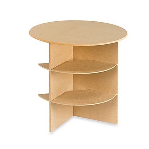 round decorator table with shelves