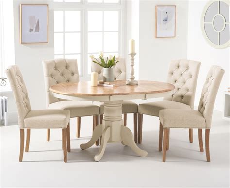 Round Dining Table Chairs Cream