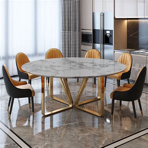 Round Dining Table Marble Top