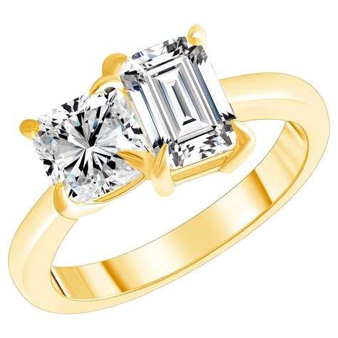 round emerald cut diamond ring