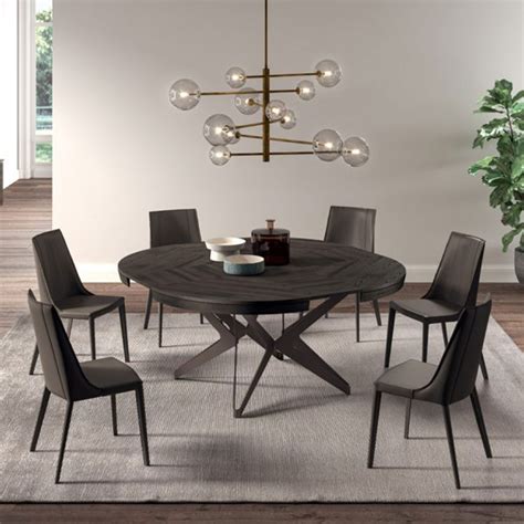 Round Extendable Dining Table And Chairs Black