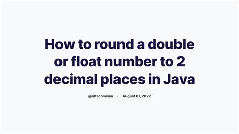 Round Float In Java To Two Decimal Places