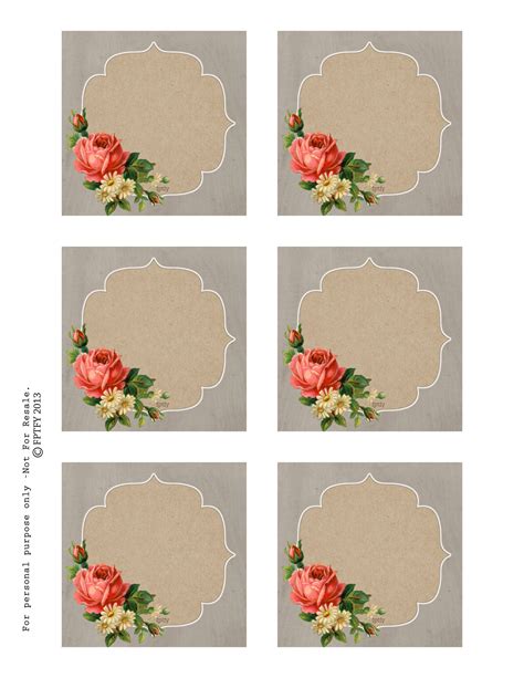 Round Floral Tags Printable