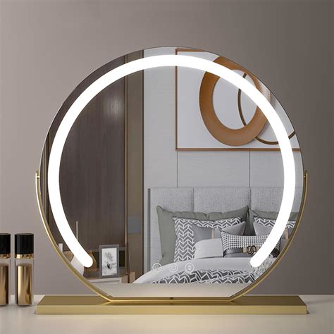Round Illuminated Mirror For Dressing Table