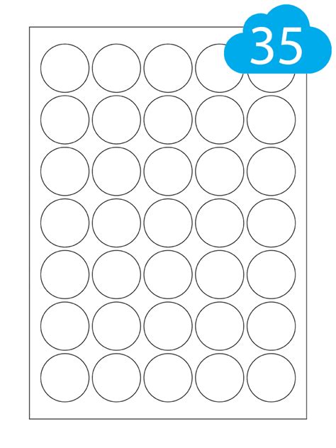 round labels 35 per sheet