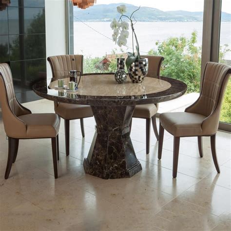 Round Marble Top Dining Table Set