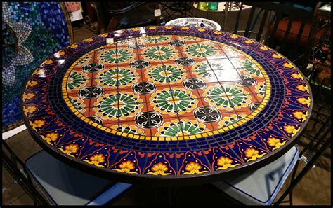 round mosaic dining room table