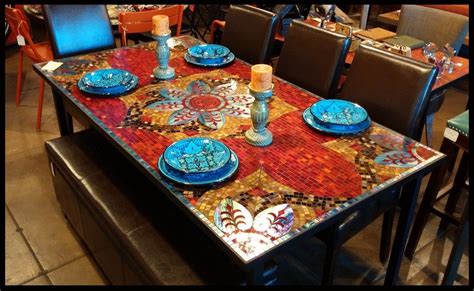 round mosaic dining room table