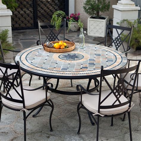 home.furnitureanddecorny.com:round mosaic outdoor dining table