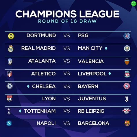 round of 16 champions league fixtures