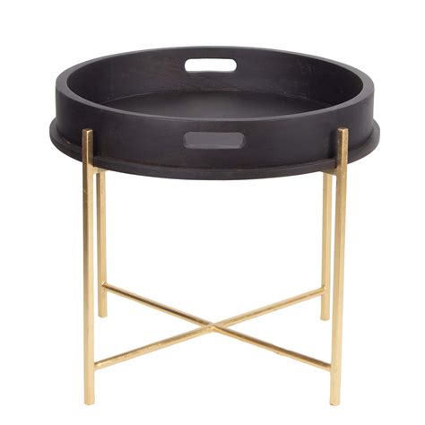 Round Side Table With Tray Top