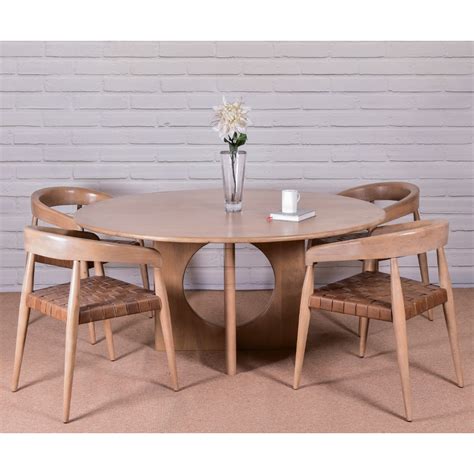 Round Timber Dining Table 4 Seater