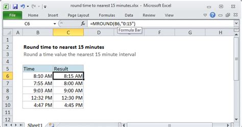 Round Time To The Nearest 15 Minutes In Excel