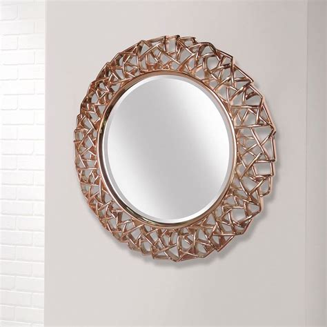 Round Wall Mirror Rose Gold