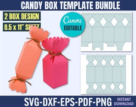 Rounded Flap Candy Box Printable