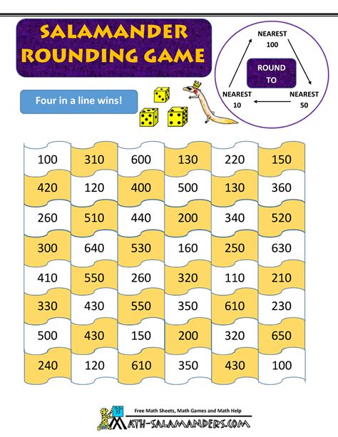 Rounding Games 4Th Grade Printable