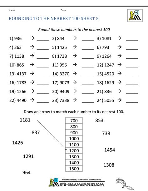 Rounding Worksheet Practice