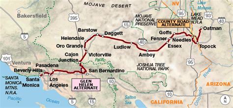 Route 66 Map In California