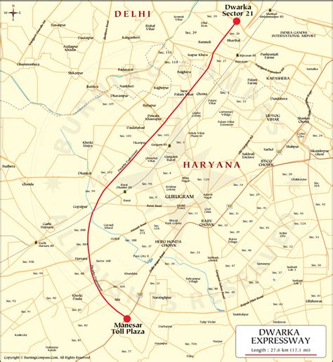 Route Map Of Dwarka Expressway