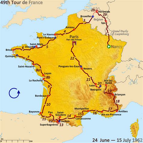 route of the tour de france