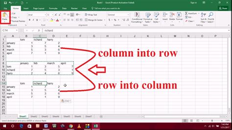 Excel 2013 tutorial 06 Convert Rows to Columns with Transpose YouTube