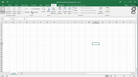 row and column headings in excel missing