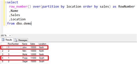 row number sql server