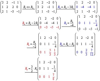 row reduction matrix formula