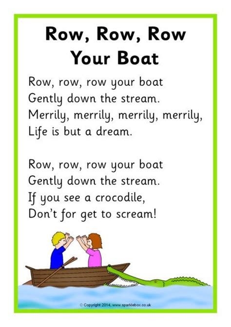 row row row your boat lyrics and actions
