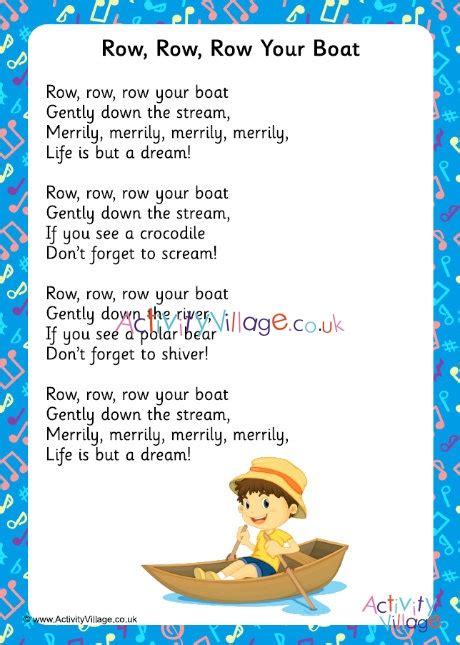 row row your boat song lyrics